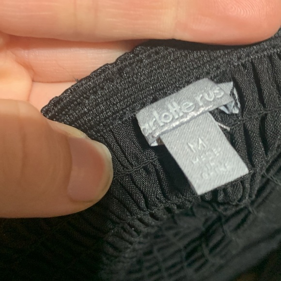 Y2K Charlotte Russe Black Lace Strapless Corset Tank Top - Picture 5 of 6